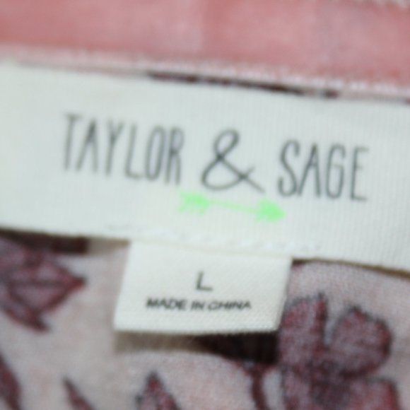 "TAYLOR & SAGE" Engineered Printed Wrap Long Sleeve Top SZ L - Picture 7 of 7